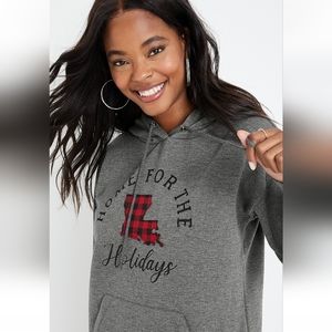 MAURICES Home for the Holidays (Louisiana) size Large soft charcoal hoodie